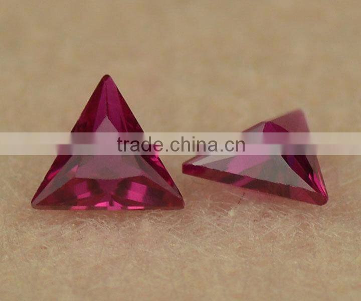 wholesale price 5# triangle shape lab created corundum ruby gemstone
