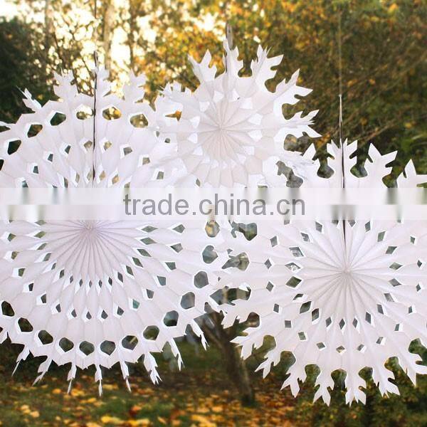 handmade paper snowflakes Christmas paper fan patterns big size snowflake