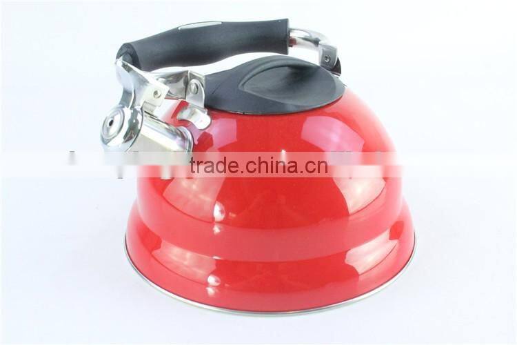 Red color induction non electric stainless steel whistling tea kettle