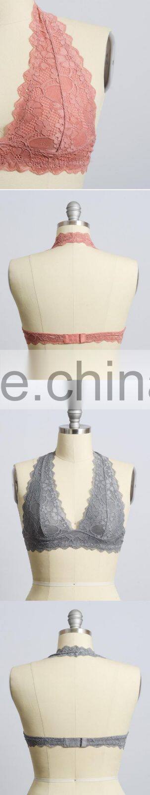 Hot Sale American Style Women Bralette Lace Halter Top Bralette