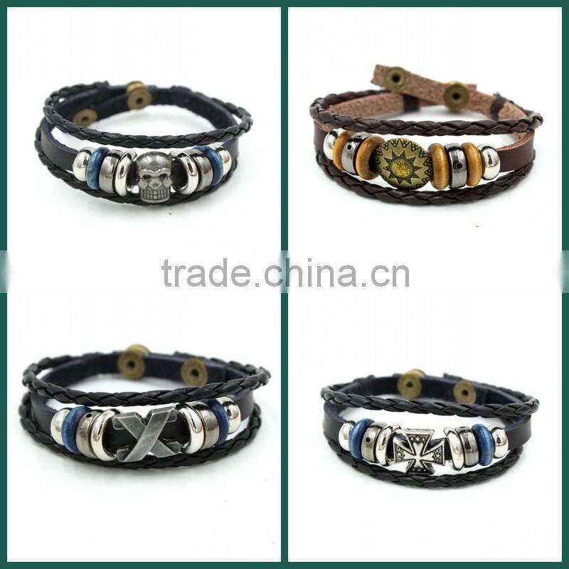 Fashionable Retro Style hot selling Leather bracelet