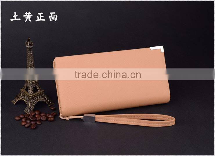 Low Cost Fashion PU Leather Unisex Card Long Wallet Hand Purse for Men