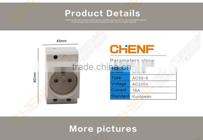 hight quality chenf New Design 16A 110V/220V Din Rail Socket