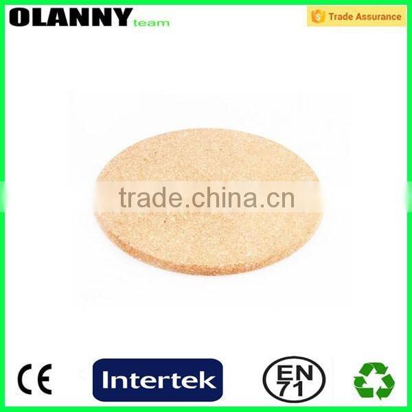 promotion high quality wood round cork coaster