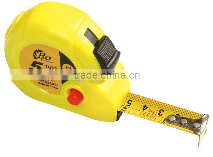 Strong two stop tape measure 5m 16ft 19mm level measuring tape