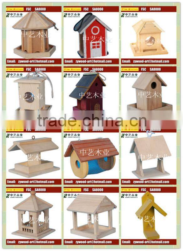 2016 Eco-friendly FSC Hanging Wooden Bird Cagecage bird feeder