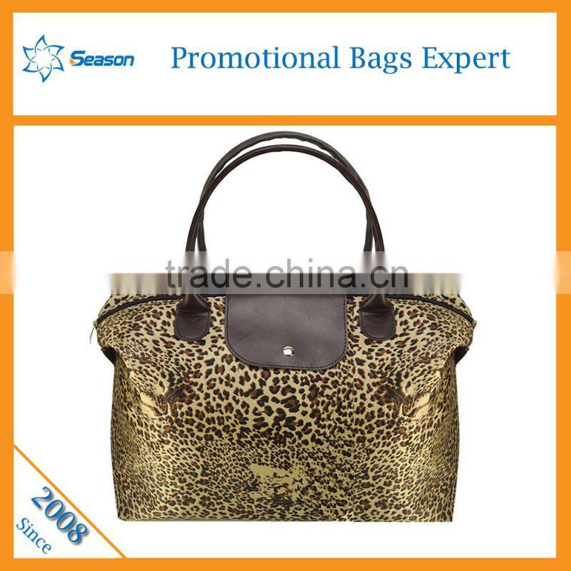 Fashion Flower print nylon lady tote bag women shopping bags