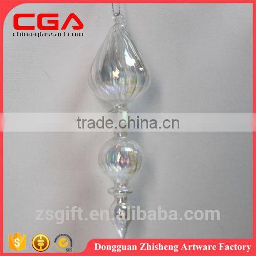 Hanging christmas bauble glass icicle for christmas tree decorarion supplies X'mas accessories