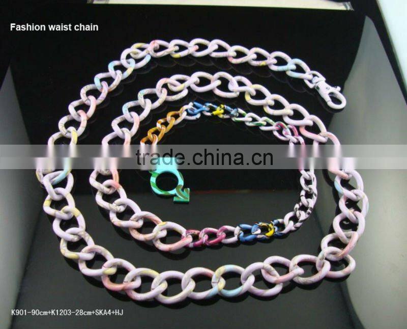 gun metal color chain belt