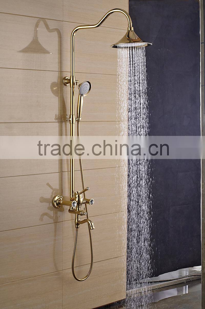 Luxury gold plated bath shower set