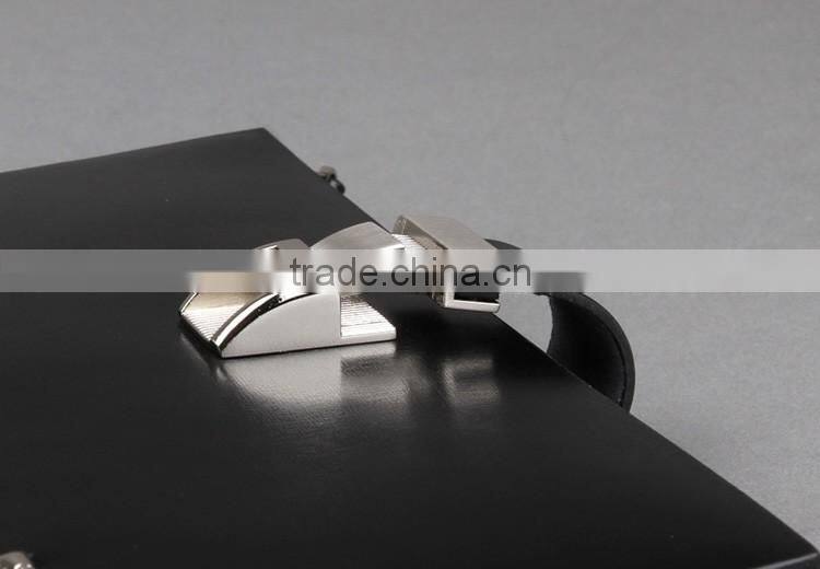 Lastest black leather metal chain wallet and purse for men