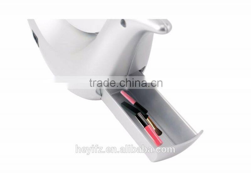 Hot Selling Double Sides ABS 360 Degree Rotating LED Light Magnifying Makeup Mirror