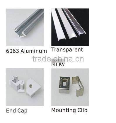 2015 Aluminum profile for LED Strip light IP67 aluminium led profile coner matt