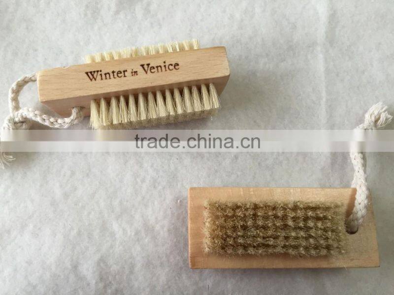 Wooden handle nail brush