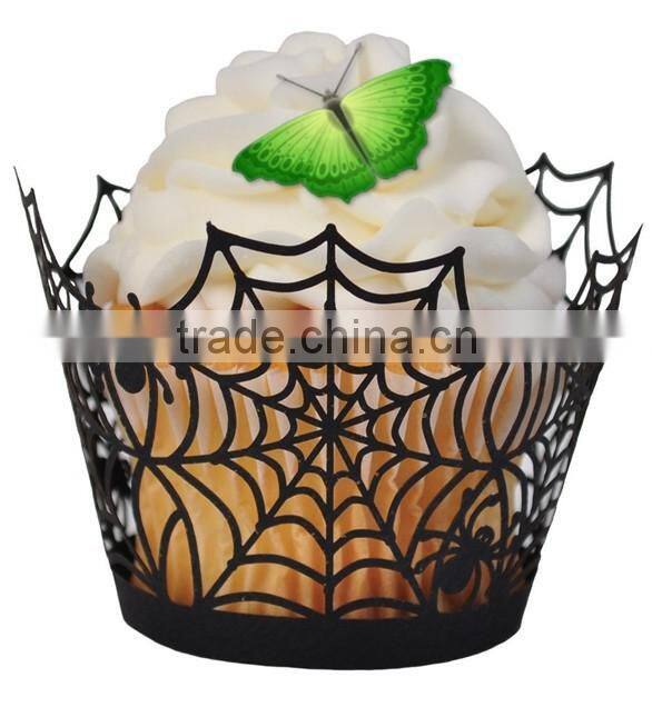Yellow Filigree Heart Laser Cut Wedding & Party Cupcake Wrappers