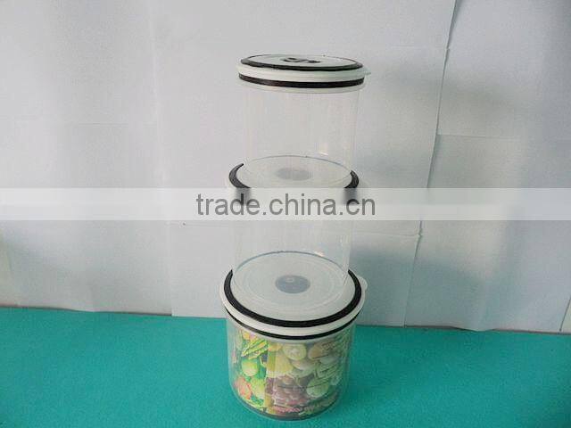 Plastic food saver storage containers