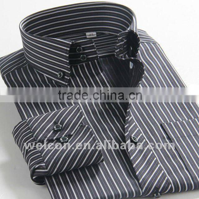 100% cotton stylish European style long sleeve latest design Italian high collar fashion dress men shirt brand name