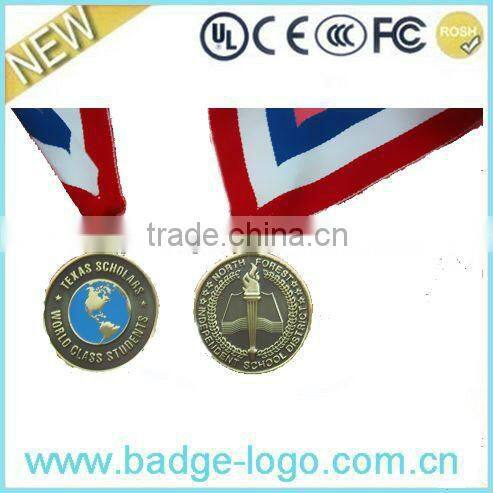 Copper Zinc Alloy Medals with Ribbons, OEM Medals Trophies Awards