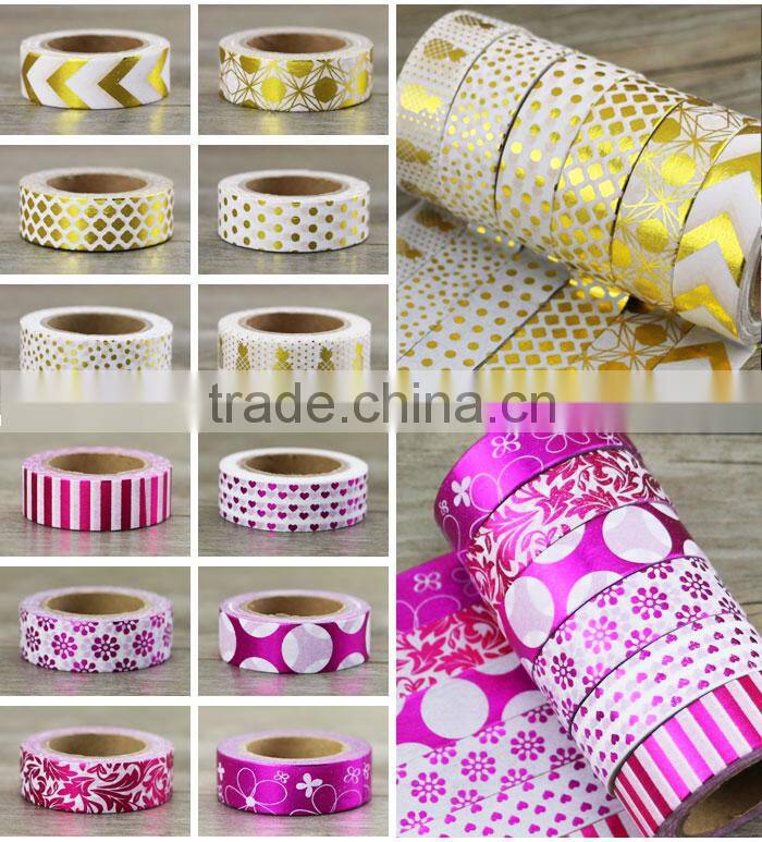Lovely gold blocking masking tape wholesale with customize design