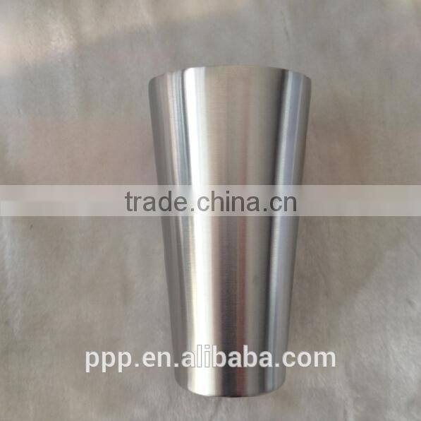Fine polished insulated wine cup /safe grade vacuu layer drinking tumbler/mirror effect smoothy beer cup
