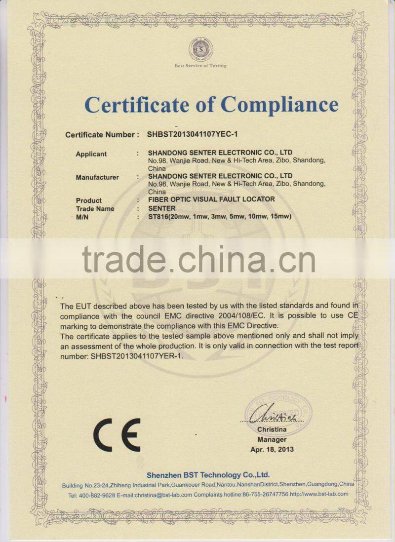 ST816 SENTER visual fault locator,fiber optics testing