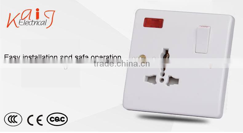 White 250V 10amp 3 pin multi universal socket outlet