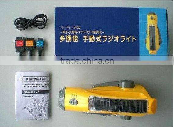 3LED Solar Flashlight With Backup Battery And Power Source Indicator Light (XLN-288DS)