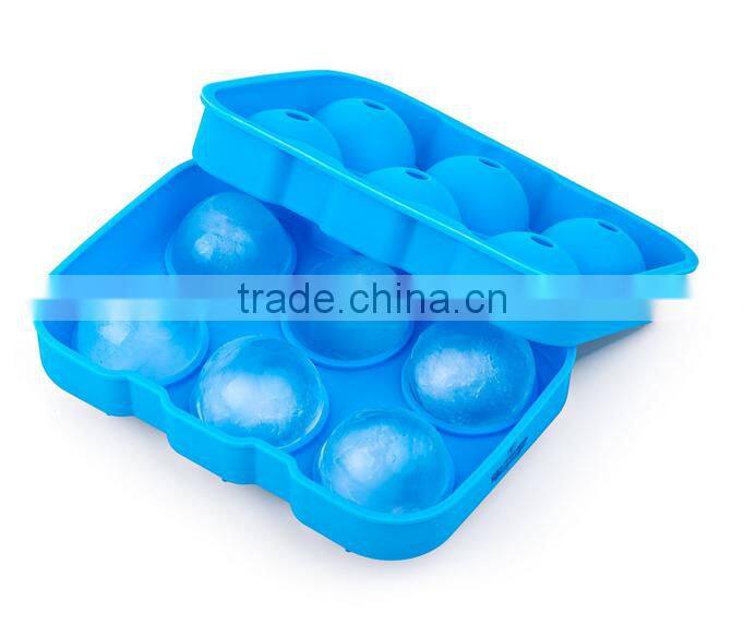 Food Grade Silicone Ice Ball Mold 6 Cavities Ice Cube Tray