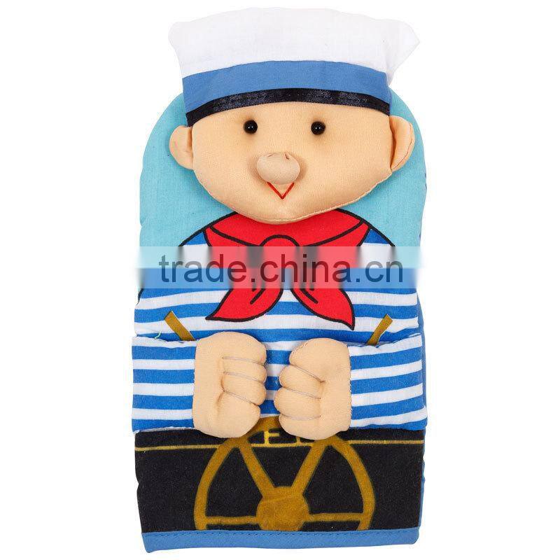 most selling products in alibaba pigment printing funny doll oven mitten