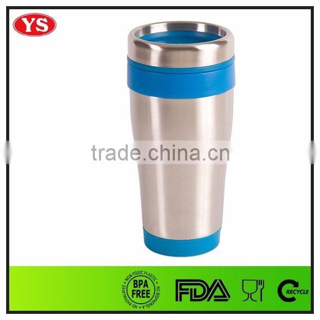 16oz insulated stainless steel thermal coffee travel cup with lid