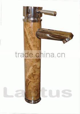 White marble bathroom and kitchen sink stone faucet