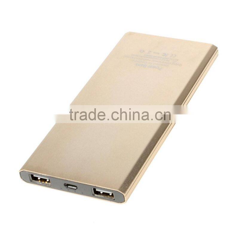 10000mAh Metal Power Bank Charger Dual USB Shake Control for iPhone/for Samsung/for Sony/for HTC/for Xiaomi