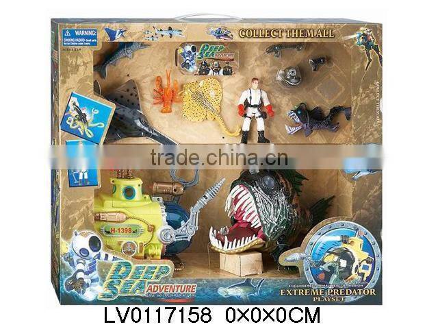 Funny deep sea animal toys ,plastic animal toy set