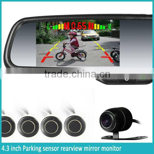 4.3 inch digital parking sensor rearview mirror monitor with and camera economical mirror