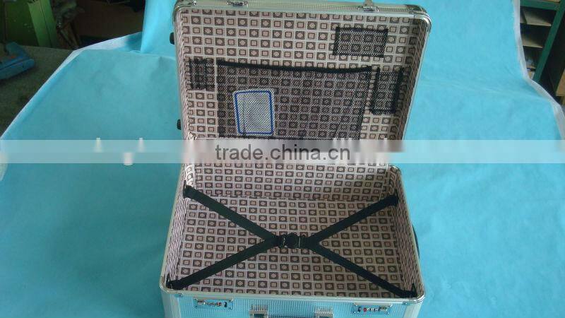 Trolley case sets with Nylon and elastic mesh bag inner,butterfly luggage,ABS trolley case with laptop