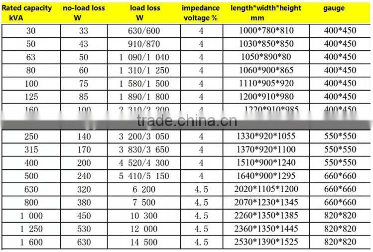 oil immersed amorphous metal power transformer
