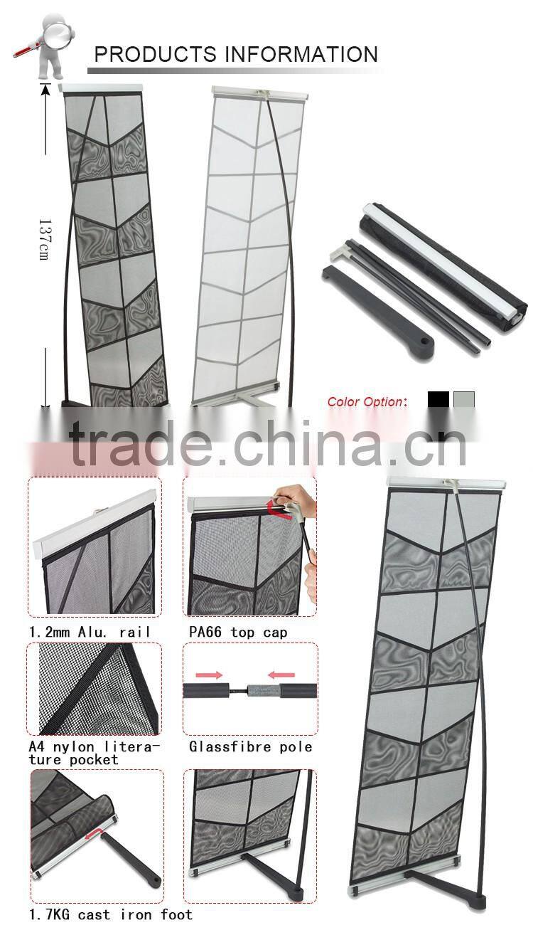 Protable double sides net type brochure shelf stand for magazine