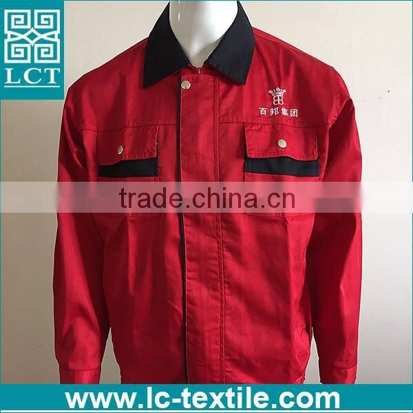 2016 oem high quality cotton construction red color engineering uniform workwear