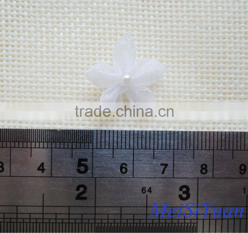 Wholesale mini organza ribbon flower for wedding