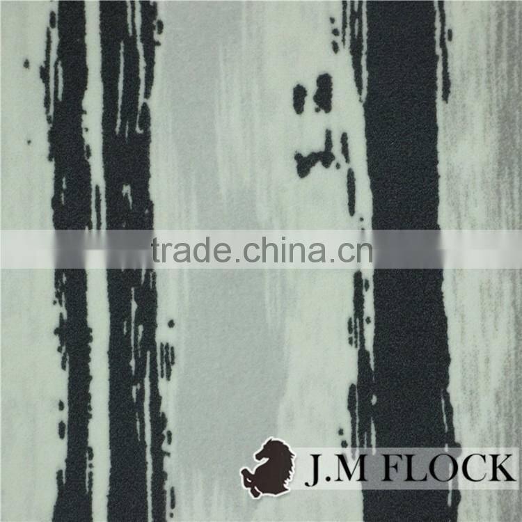 Polyester stripe velvet fabric flock for sofa upholstery and home textile