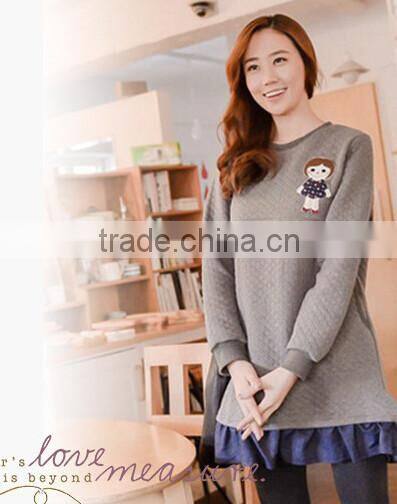 Hot sale autmn pregnant women dress, cotton materinity clothes, factory out let fashional breast-feeding clothes