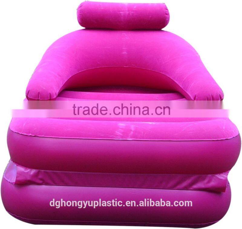 High Class Flocked Inflatable Air Sofa Bed