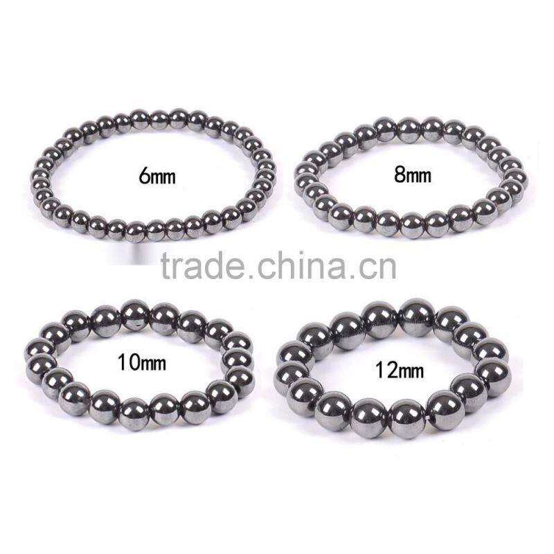 China factory flat black lava rock beads 6-10mm with hole for bracelets necklace (KB-003)