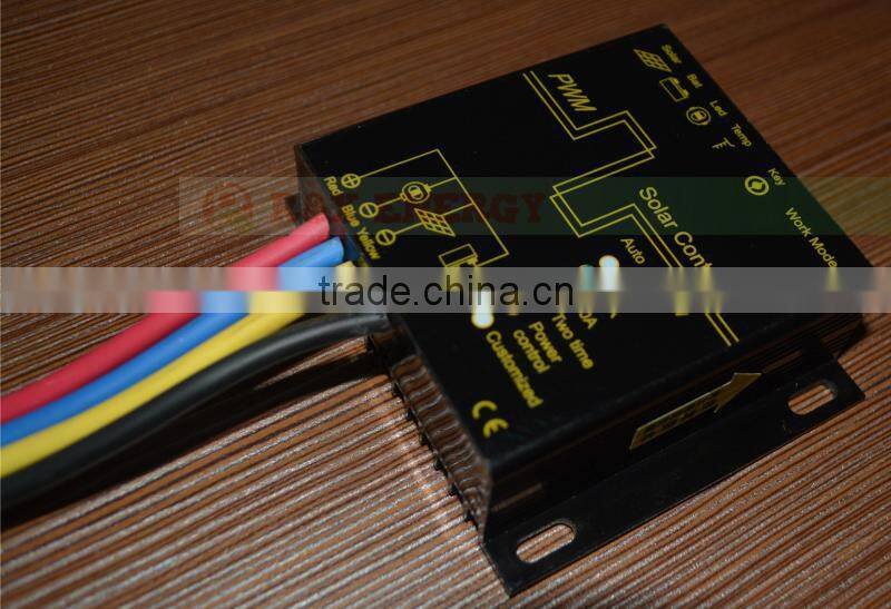 Waterproof solar controller for PV system, 10A/15A/20A solar charge controller, 12V/24V auto distinguish, LED display