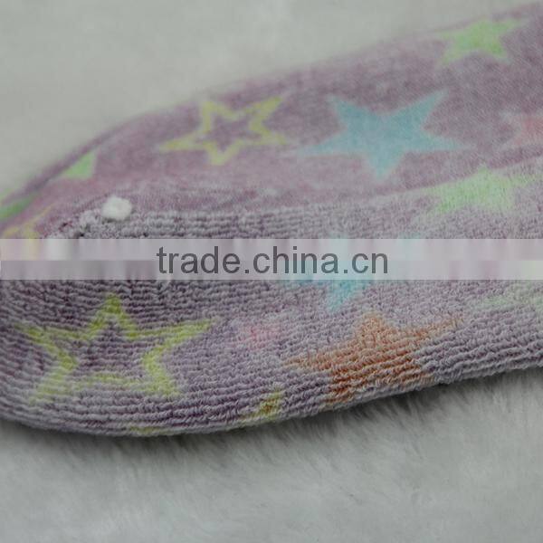 GSM-179 Fashion high quality star desifn cotton seamless printing socks with half terry socks