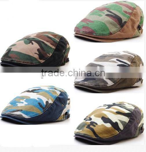 Military Style Beret Fashion Camo Newsboy Hat /Ivy Cap