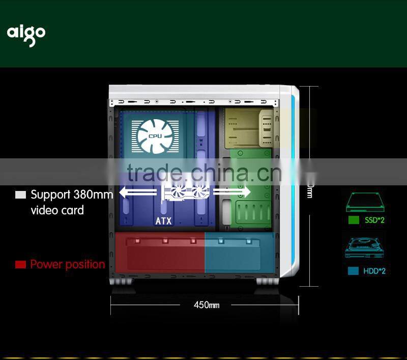 T10 aigo transparent side panel colorful LED water cooled USB3.0 HD AUDIOcomputer case