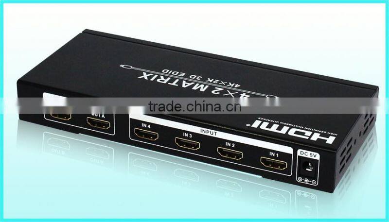 HDMI martix 4by2 with EDID, 4K x 2K