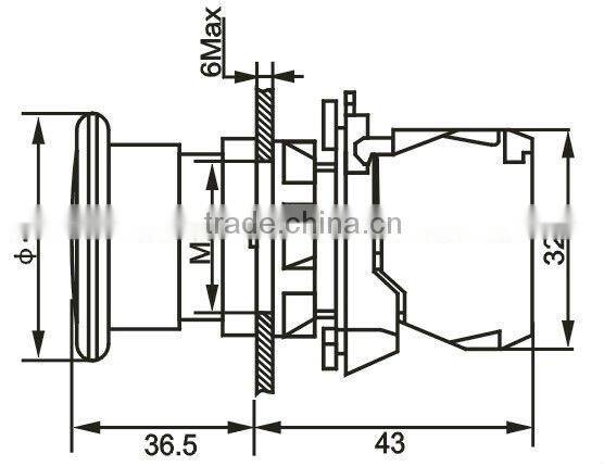 push-pull mushroom emergency push button switch ,silver contact XB5-AT