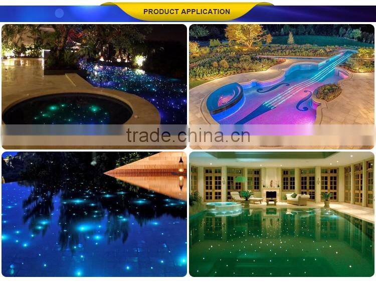 Fiber optic light for pool with flexible fibre and high power LED illuminator